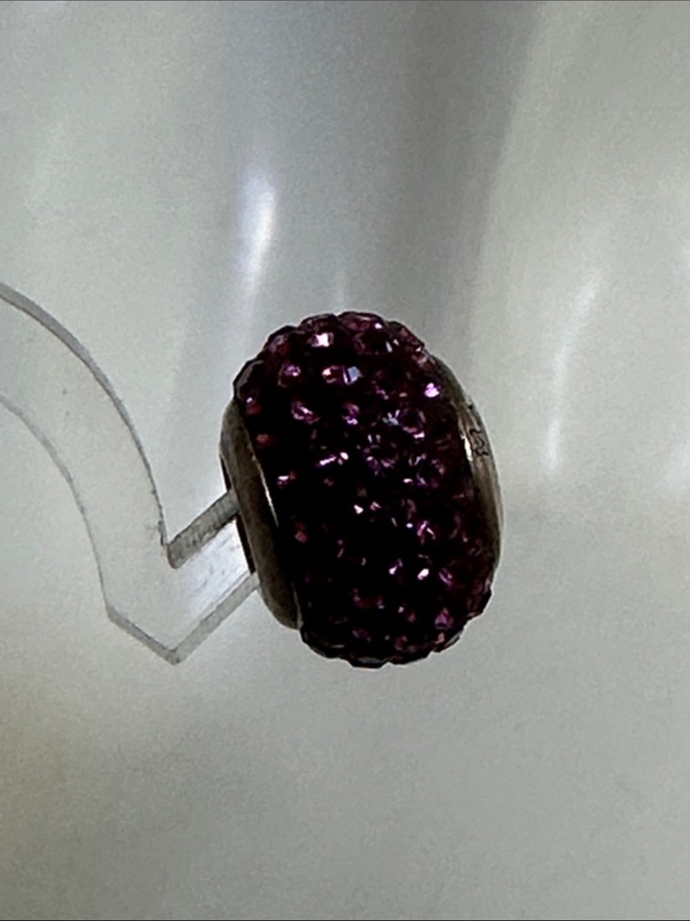 Pandora Purple Crystal Pavé Charm made in italy